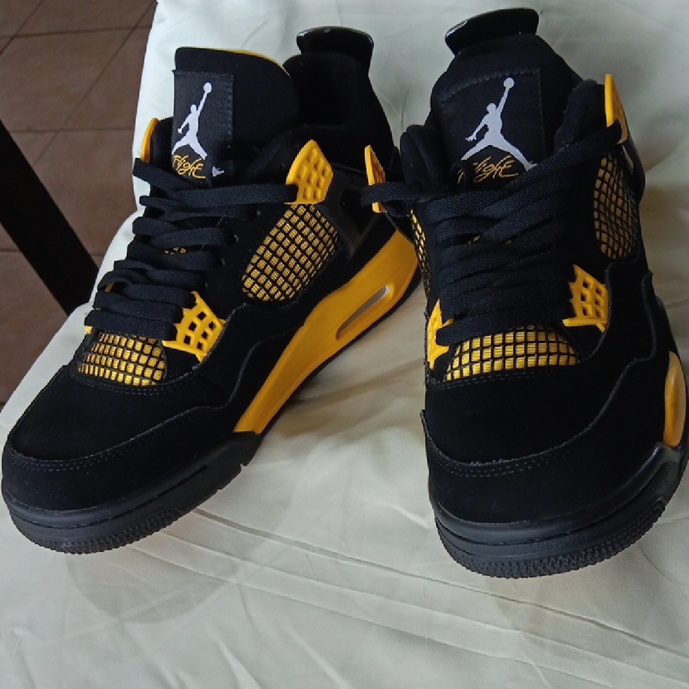 Jordan Black and Yellow Sneakers